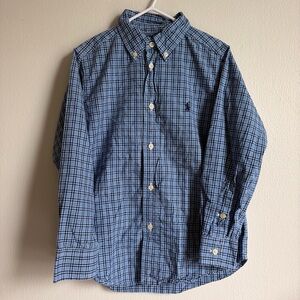Ralph Lauren Kids Blue Checkered Button Down Shirt